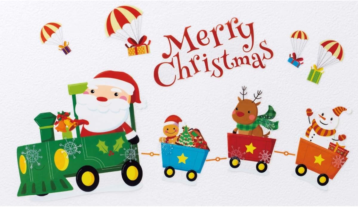61ZFrfy_OrL._AC_SL1200_fa3a2bb5-a7b9-4764-a9ef-1b7c61740959 Sks6037 Wall Sticker Train Tree & Character [Christmas Window Miscellaneous Goods Sticker Window - Image 1