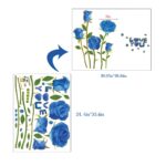 Sk6008 Blue Rose Flower Wall Stickers with Phnom Penh, Vinyl Waterproof Flower Wall Decals for Living Room, Bedroom, Office - Image 9