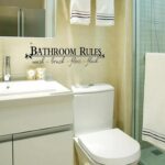Bathroom Rules Wall Sticker, Minimalism Art Decals for Bathroom Door Home Decorations,PVC Mural Background Removable Stickers size 40x45 dz006 - Image 2