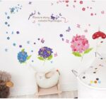 Xl7201 Wall Stickers Hydrangea Butterfly Flower Home Decor PVC Murals Wallpaper Home Art Living Room Adult Seniors Teenagers Kids Baby Bedroom Decoration - Image 2