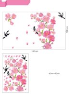 Decals Design 'Flowers and Magpie Birds Flying' Wall Sticker  size 60x90 df5089 - Image 4