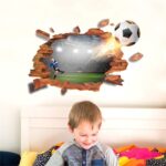 Sk9300 3D Football Broken The Wall Sticker - Image 5