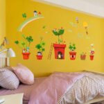 Wall stickers with butterfly, flower, and tree designs, featuring cartoon animals, for home decor,  size 50x70 xh7232 - Image 2