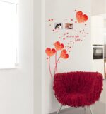 BIBITIME at First Sight Love Valentines Day Photo Frame Wall Stickers Couple Lovers Bedroom Heart Flower Picture Frame Vinyl Decal for Living Room size 50x70 ay7176e - Image 2