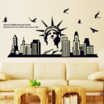 ABQ9622Statue of Liberty Luminous Stickers DIY Home Decal Wall Sticker Wallpaper Environmentally Removable Art Picture Mural Adults Teens Girls Boys Babies Bedroom Living Room Bathroom Decoration - Image 2