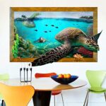ChezMax 3D Sea Turtle Wall Sticker DIY Removable Wall Decals Wallpaper Decorative Wall Art Mural for Home 23.6" X 35.4" - Image 3