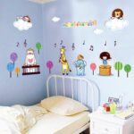 Colorful Flowers Butterflies Trees Wall Stickers Cartoon Animals Removable Wall Decals Home Decor PVC Art Mural Baby Boys Girls Kids Bedroom Kitchen Room Decoration  size 60x90 nc013 - Image 2