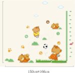Cartoon Animals Wall Stickers Butterflies Flower Photo Frames Height Measurement Removable Wall Decals Home Decor Baby Boys Girls Kids Bedroom Kitchen Decoration (Bear Height Measurement) - Image 3
