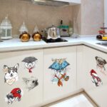 Cute Animals Cupboard Wall Stickers Home Refrigerator Bedroom Decal size50x70 sk7154
