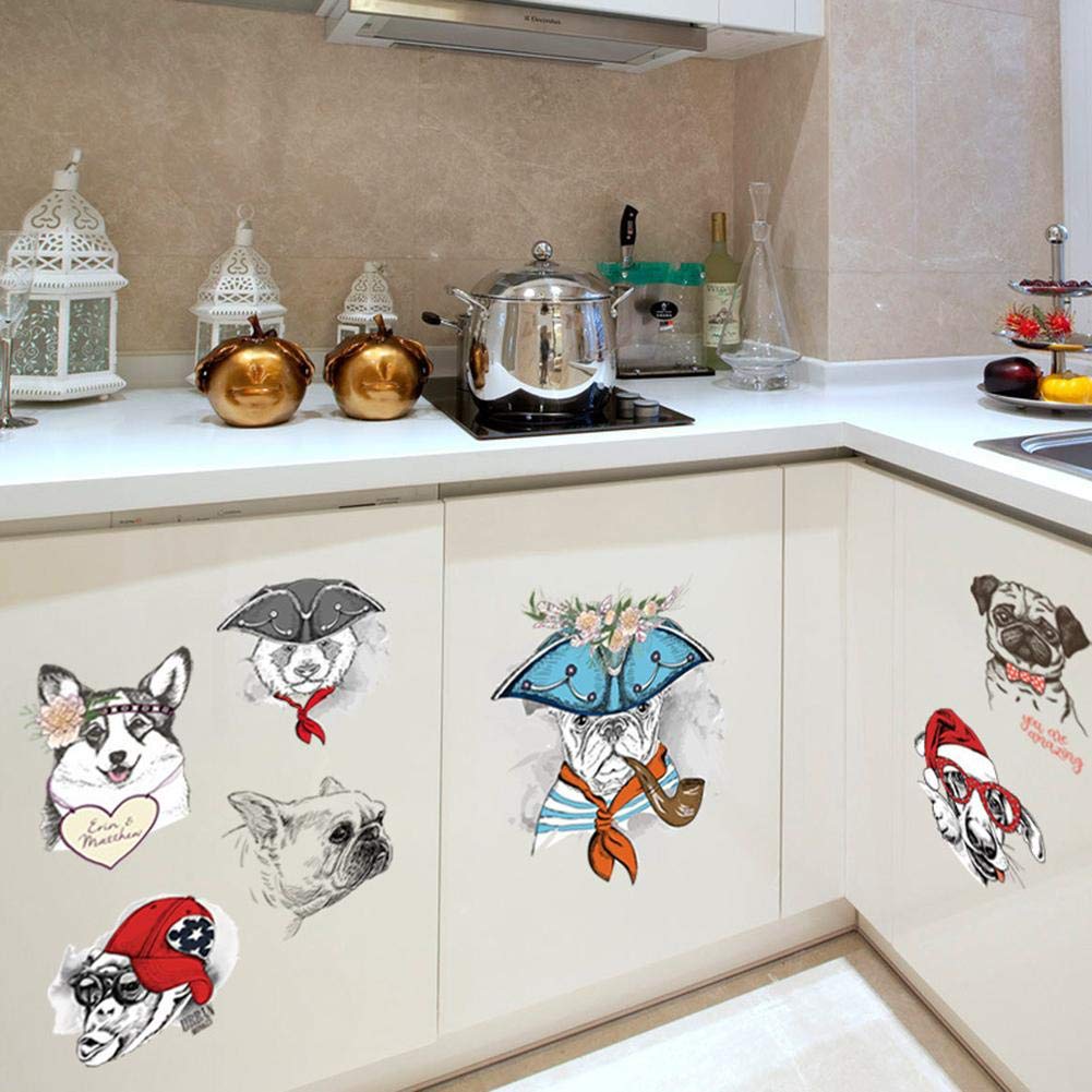 61bxiK4dCeL._SL1001 Cute Animals Cupboard Wall Stickers Home Refrigerator Bedroom Decal size50x70 sk7154 - Image 1