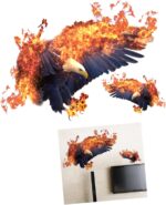 Mikikit Eagle Flame Wall Sticker Removable Mural Decal Eagle Wall Decor for Boys and Girls Bedroom Living Room size 50x70 sk7124 - Image 2