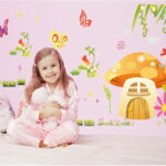 Cartoon Mushroom House Wall Stickers for Living Room Decoration size 60x 90  df5087 - Image 2