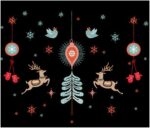 Merry Christmas Bird Deer Wall Sticker Home Decal Removable PVC Murals Wallpaper Girls Boys Kids Baby Nursery Bedroom Living Room Bathroom Kitchen Window Playroom Decor