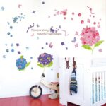 Romantic flower and butterfly design wall stickers, cartoon animals, removable heart-shaped wallpaper, home decor, PVC art mural, for babies size 50x70 xls7201 - Image 5