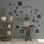 Jm8336 Wall Decal White/Black Squares Vinyl Wall Decals Stickers Peel and Stick Graphic Mural Square Boxes Kit Appliques - Image 6
