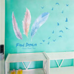 Wall Stickers Murals Living Room Bedroom Home Decoration Wall Sticker Feather Modern Wall Decals Poster Wallpaper size 50x70 xls7215 - Image 2