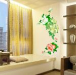 JAAMSO ROYALS Red and White with Green Leaves Design Self Adhesive Peel and Stick Decorative Wall Sticker for Wall Decor and Home Decor (60CM X 90CM) - Image 5