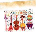 2 Unidades Papel De Parede Adesivo De Parede Para Casa Decoração Musical Decalques De Móveis Cartaz De Música Cartazes De Música Adesivos De Música Pegajoso Quarto Infantil size 50x70 sk7120 - Image 4