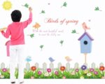 Cartoon Butterfly Flower Wall Stickers for Picture Frames Height Measurements Removable Wallpaper size 50x70 sk7008