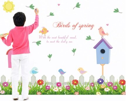 Cartoon Butterfly Flower Wall Stickers for Picture Frames Height Measurements Removable Wallpaper size 50x70 sk7008