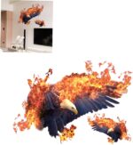 Mikikit Eagle Flame Wall Sticker Removable Mural Decal Eagle Wall Decor for Boys and Girls Bedroom Living Room size 50x70 sk7124 - Image 3