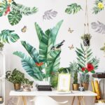 Greenery Leaves Wall Stickers Green Plants Wall Stickers Living Room Bedroom Office Wall Decoration size 60x90 nc023 - Image 5