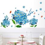 Romantic Blue Flowers Charm Wall Stickers Removable Wall Decals Home Decor PVC Art Mural Baby Boys Girls Kids Bedroom Kitchen Nursery Room Decoration Wall Sticker Posters - Image 7