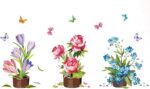 Various Colorful Flowers Tulip Peony Peel and Stick Removable Vinyl Wall Decals for Window Bedrooms Living Rooms Kids Rooms Nursery size 50x70 xls7105 - Image 5