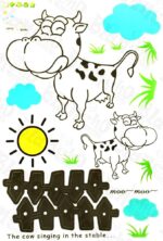 Sunny Vache – Stickers muraux Stickers pour Home D ¨ ¦ cor couleurs mixtes size 60x90 ay1923 - Image 3