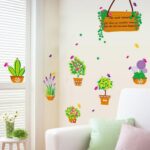 MJ7031 BEST OF BEST Flower Cactus Plant Potted Wall Sticker Home Decal Removable PVC Murals Wallpaper Girls Boys Kids Baby Nursery Bedroom Living Room Bathroom Kitchen Window - Image 3