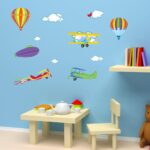Jm6607 Wall Sticker For Kids Room Home Decoration Wall Decor Air Balloon Plane - Image 4