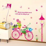 fashionbeautybuy Bike Flower Kite Wall Sticker Decal Home Decor PVC Murals Wallpaper House Art Picture Living Room Adult Senior Teen Kids Baby Bedroom Decoration size 50x70 xls7199 - Image 5