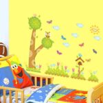 Cartoon Home Decor Wall Sticker Kids Baby Room Pastoral Style Trees Owl Cage Fence  Abc1016 - Image 2