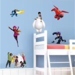 Big Hero Baymax Wall Stickers for Kids Room Home Decoration PVC Walls Decal Cartoon Movie Mural Art 30 * 90Cm