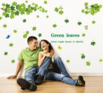 Green Maple Leaves and Butterflies Wall Decals, Living Room Bedroom Removable Wall Stickers Mural size 60x90  ay9145 - Image 2