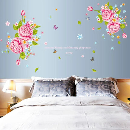 Wall stickers, Folina, floral decoration with pink peoniesWall stickers, Folina, floral decoration with pink peonies size 60 x90 ay9023a