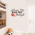 DF5401 English Love Proverbs Wall Sticker, Always Kiss Me Goodnight Wall Decal, Warm Inspirational Quotes Removable Art Vinyl Decor for Bedroom, Baby Room, Living Room - Image 2