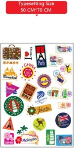 Backpack Suitcase World Travel Country City Decoration Wall Stickers size 50x70 mj7004 - Image 7