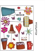 DLX947 Creative Colorful Butterfly Flower Pots Wall Stickers Children's Drawing for Kids Room DIY Removable Kids Bedroom - Image 4