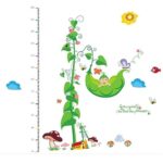 Outgeek Kids Growth Chart Wall Sticker Cute Pea Vine Height Chart Wall Paper Art Decor Decal for Nursery Bedroom one Size Green size 60x90  am9072