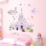 Cartoon Castle Wall Decal Home Sticker Paper Removable Living Room Bedroom Art Picture DIY Mural Girls Boys Kids Nursery Baby Playroom Decoration  size 60x90  df5079