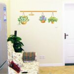 Wall Stickers Corridor Living Room Bedroom Background Wall Decoration Potted Flower Basket Flower Plant size 45x60 ay620 - Image 5