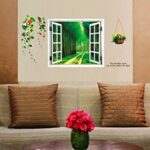 AY914 Lifelike Valley Window Wall Sticker Quality 90*60cm PVC Removable Beautiful Views Decal Vivid Green Forest Wall art Mural - Image 12