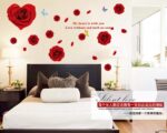 Ay9181 Red Roses Nature Wall Sticker - Image 3