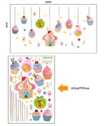 Xl8108 Colorful Cartoon Dessert Lollipops Stars Removable Wall Sticker Decal, Children Kids Baby Home Room Nursery DIY Decorative Adhesive Art Wall Mural - Image 4