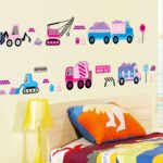 Wall Sticker Train Crane Hook  Removable Wall Vinyl Living Room Bedroom PVC Art Picture Murals Waterproof DIY Stick for Adults Teens Kids Nursery Baby size 50x60  ay7098
