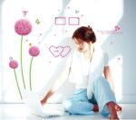Indian Royals Pink Dendelion Flower Design Self Adhesive PVC Vinyl Wall Sticker size 45x60 ay6006b - Image 6