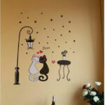 YUANCHENG Cat Wall Sticker For Kids Room Lamp and Butterflies Stickers Decor Decals size 50x70  dm570099 - Image 3