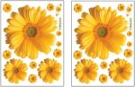 Daisy Flowers Wall Stickers Sunflower Wall Decals Yellow Red Pink Daisy Sunflower Wall Stickers Peel and Stick Removable Stickers for Nursery Kids Room Living Room (Yellow(2pcs)) size 45x60 ay6015c - Image 6