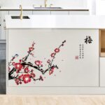 Plum Blossom and Red Flower Tree DIY Removable Wall Sticker for Bedroom Living Room Office - Image 2